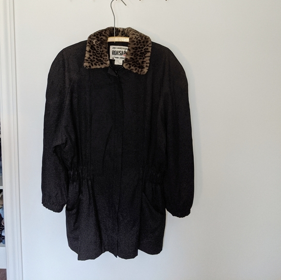 Jean claude poitras | vintage leopard trim coat - Picture 1 of 3